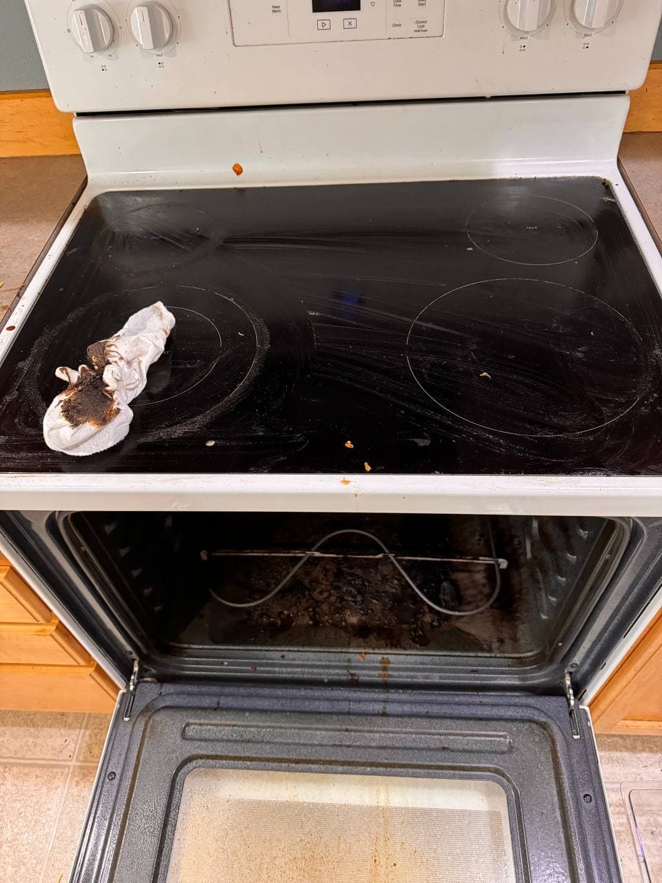 Bothell oven and stovetop deep clean transformation - Before
